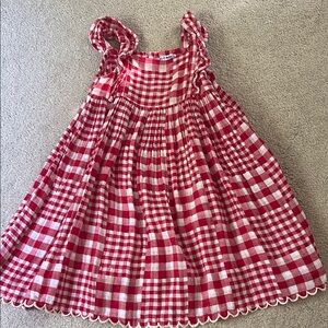 Red and White Gingham Dress old navy size 5 excellent condition